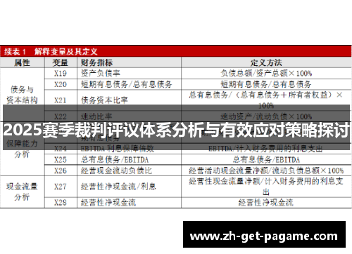 2025赛季裁判评议体系分析与有效应对策略探讨