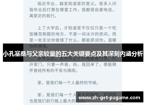 小孔塞桑与父亲较量的五大关键要点及其深刻内涵分析