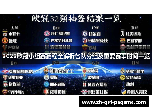 2022欧冠小组赛赛程全解析各队分组及重要赛事时间一览